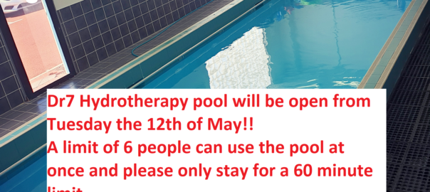 Dr7 Hydrotherapy pool is reopening to the public!